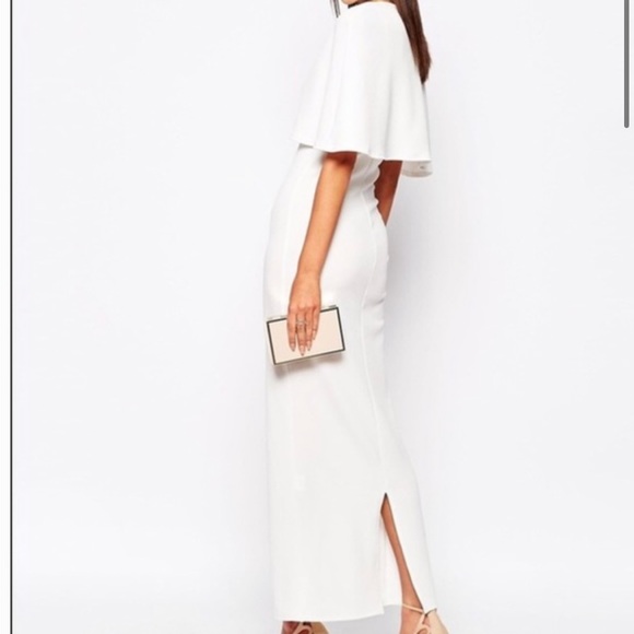 Club L White Cape Overlay White Maxi dress. New - Picture 4 of 6